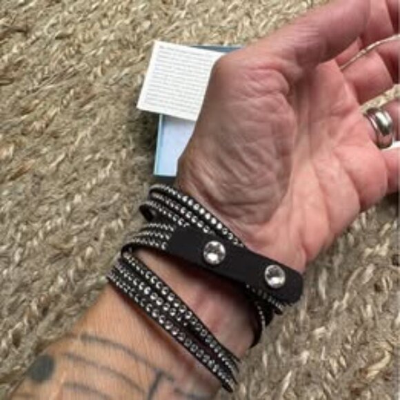Swarovski Touchstone Crystal Wrap Bracelet in Black - Picture 2 of 4